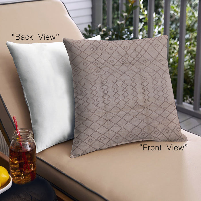 Front View of Mid-Century Modern Urban Square Dark Almond Brown Throw Pillow, 18 inch by 18 inch, pwurb724