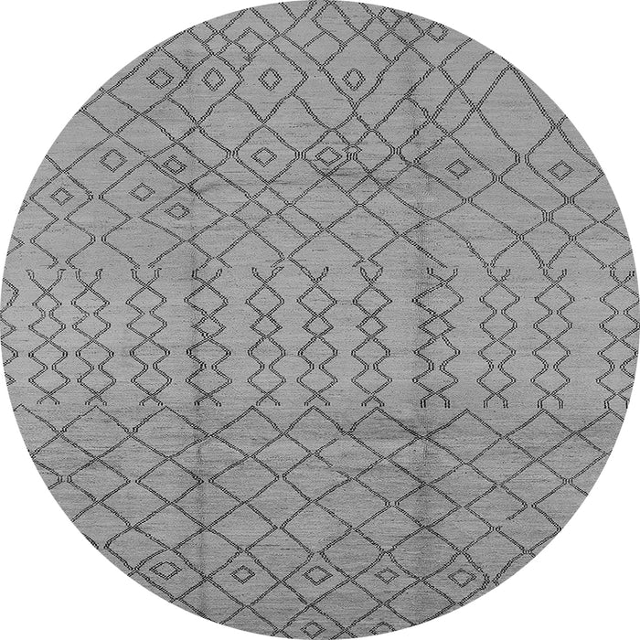 Round Oriental Gray Industrial Rug, urb724gry