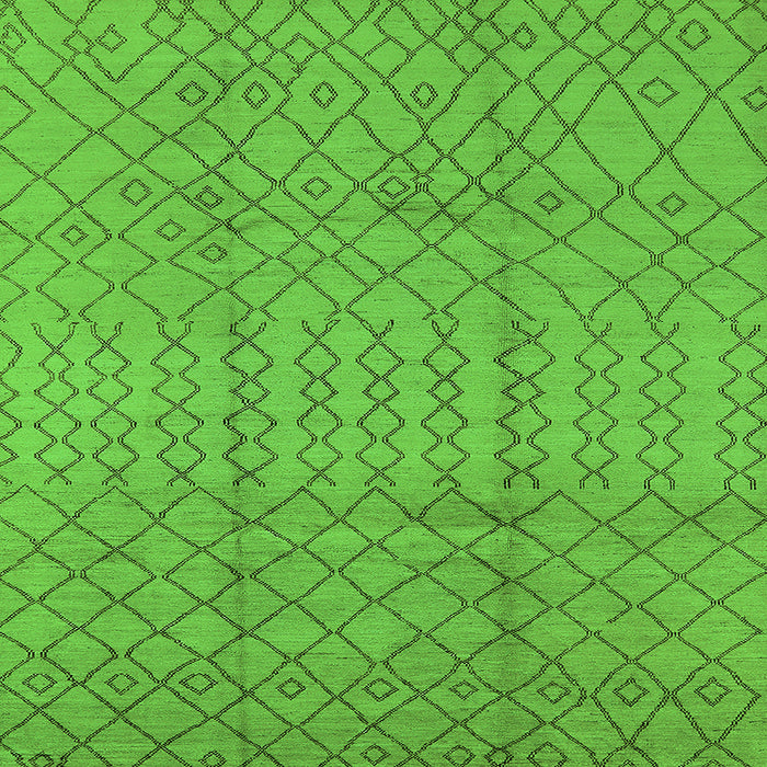 Square Machine Washable Oriental Green Industrial Area Rugs, wshurb724grn