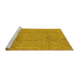 Sideview of Machine Washable Oriental Yellow Industrial Rug, wshurb724yw