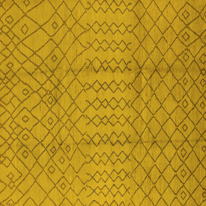 Square Machine Washable Oriental Yellow Industrial Rug, wshurb724yw