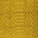 Square Machine Washable Oriental Yellow Industrial Rug, wshurb724yw
