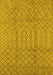 Machine Washable Oriental Yellow Industrial Rug, wshurb724yw
