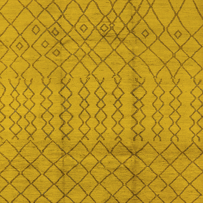 Machine Washable Oriental Yellow Industrial Rug, wshurb724yw