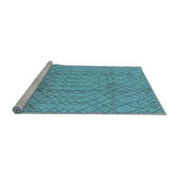 Sideview of Machine Washable Oriental Light Blue Industrial Rug, wshurb724lblu