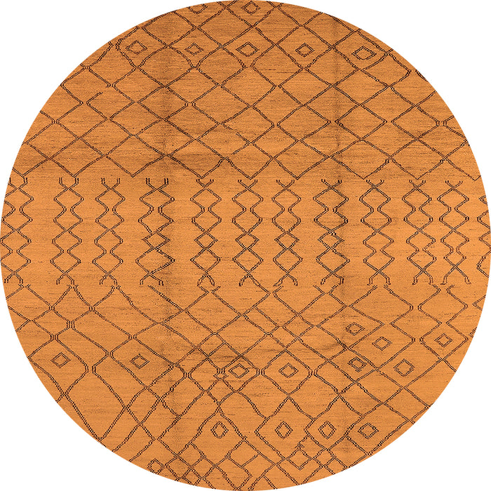 Round Oriental Orange Industrial Rug, urb724org