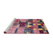 Sideview of Machine Washable Industrial Modern Dusty Pink Rug, wshurb725