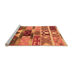 Sideview of Machine Washable Oriental Orange Industrial Area Rugs, wshurb725org