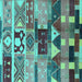 Square Oriental Turquoise Industrial Rug, urb725turq