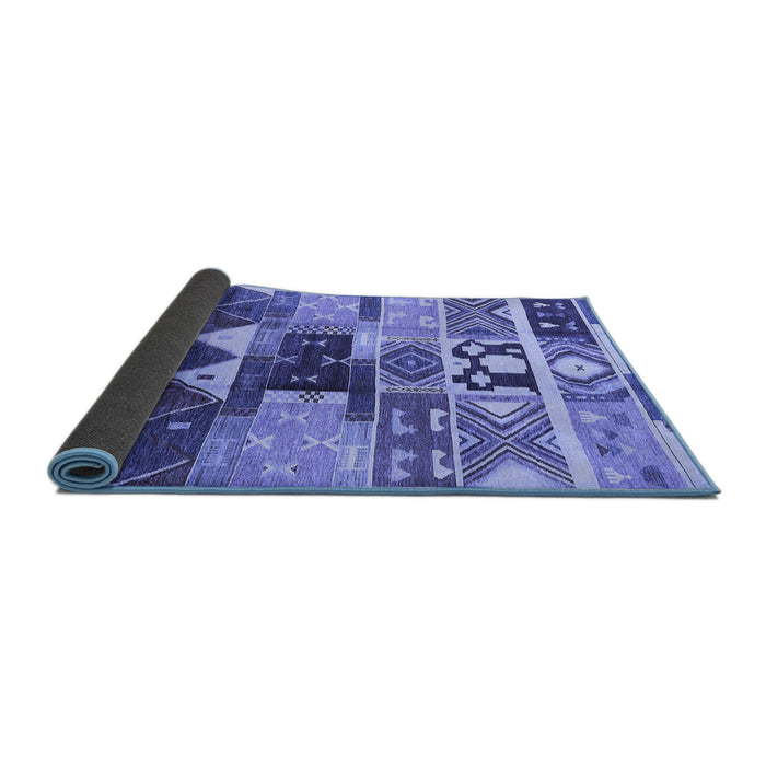 Sideview of Oriental Blue Industrial Rug, urb725blu