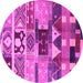 Round Oriental Pink Industrial Rug, urb725pnk