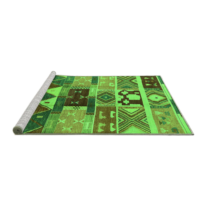 Sideview of Machine Washable Oriental Green Industrial Area Rugs, wshurb725grn