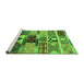 Sideview of Machine Washable Oriental Green Industrial Area Rugs, wshurb725grn