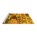 Sideview of Machine Washable Oriental Yellow Industrial Rug, wshurb725yw