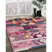 Mid-Century Modern Pink Oriental Rug in Family Room, urb725