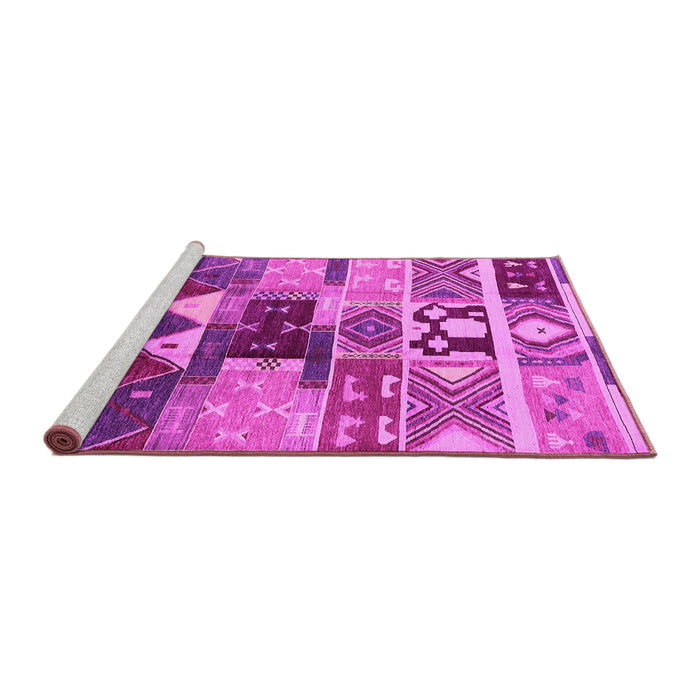 Sideview of Machine Washable Oriental Pink Industrial Rug, wshurb725pnk