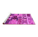 Sideview of Machine Washable Oriental Pink Industrial Rug, wshurb725pnk