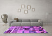 Machine Washable Oriental Purple Industrial Area Rugs in a Living Room, wshurb725pur