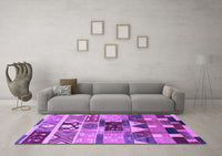 Machine Washable Oriental Purple Industrial Rug, wshurb725pur