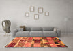 Machine Washable Oriental Orange Industrial Area Rugs in a Living Room, wshurb725org