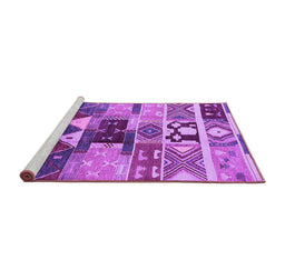 Sideview of Machine Washable Oriental Purple Industrial Area Rugs, wshurb725pur