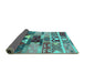 Sideview of Oriental Turquoise Industrial Rug, urb725turq