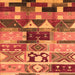 Square Machine Washable Oriental Orange Industrial Area Rugs, wshurb725org