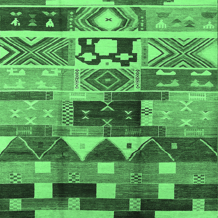 Square Oriental Emerald Green Industrial Rug, urb725emgrn