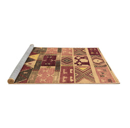 Sideview of Machine Washable Oriental Brown Industrial Rug, wshurb725brn