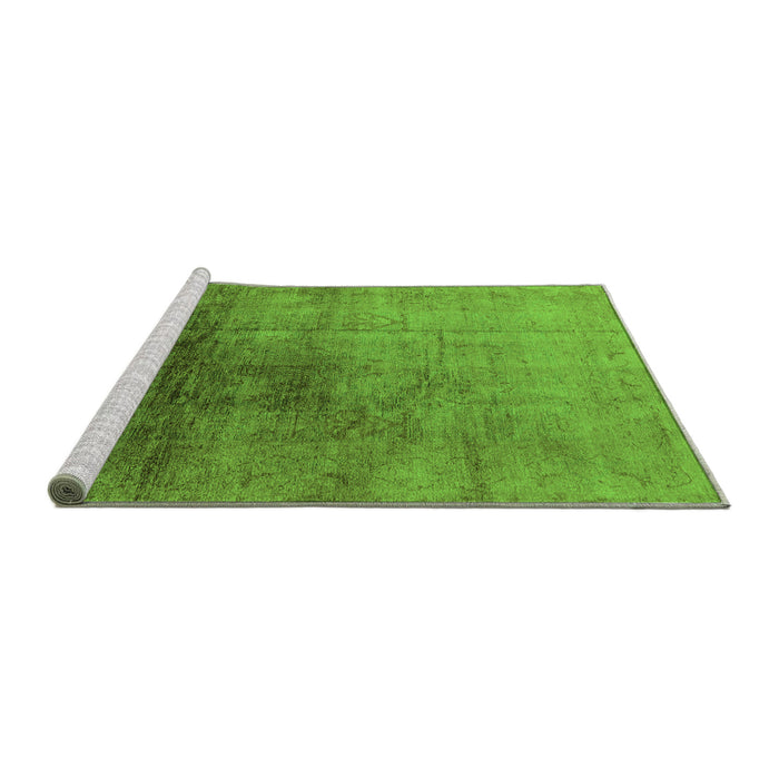 Sideview of Machine Washable Oriental Green Industrial Area Rugs, wshurb726grn