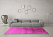 Machine Washable Oriental Pink Industrial Rug in a Living Room, wshurb726pnk