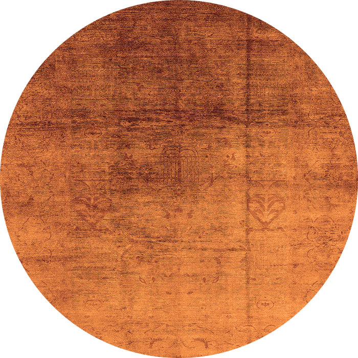 Round Oriental Orange Industrial Rug, urb726org