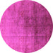 Round Oriental Pink Industrial Rug, urb726pnk