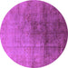 Round Oriental Purple Industrial Rug, urb726pur