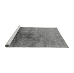 Sideview of Machine Washable Oriental Gray Industrial Rug, wshurb726gry