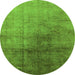 Round Oriental Green Industrial Rug, urb726grn