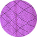 Round Oriental Purple Industrial Rug, urb727pur