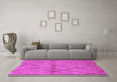 Machine Washable Oriental Pink Industrial Rug in a Living Room, wshurb727pnk