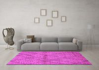 Machine Washable Oriental Pink Industrial Rug, wshurb727pnk