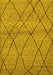 Machine Washable Oriental Yellow Industrial Rug, wshurb727yw