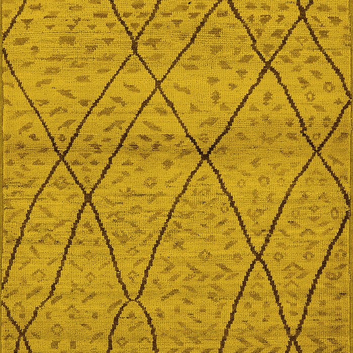Machine Washable Oriental Yellow Industrial Rug, wshurb727yw