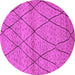 Round Oriental Pink Industrial Rug, urb727pnk