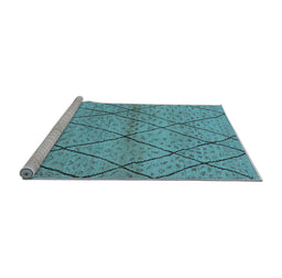 Sideview of Machine Washable Oriental Light Blue Industrial Rug, wshurb727lblu
