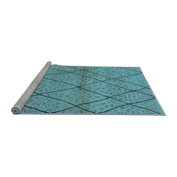 Sideview of Machine Washable Oriental Light Blue Industrial Rug, wshurb727lblu