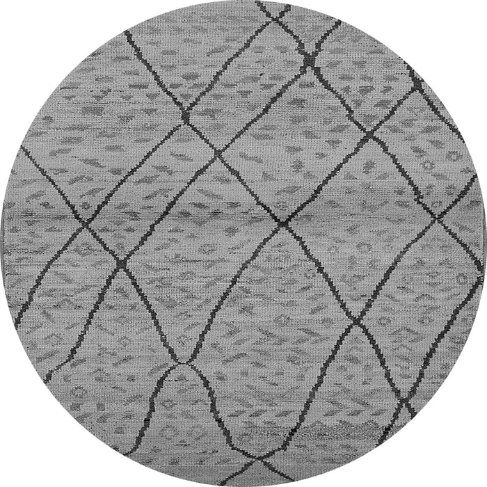 Round Machine Washable Oriental Gray Industrial Rug, wshurb727gry