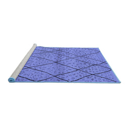 Sideview of Machine Washable Oriental Blue Industrial Rug, wshurb727blu
