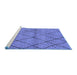 Sideview of Machine Washable Oriental Blue Industrial Rug, wshurb727blu