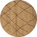 Round Oriental Brown Industrial Rug, urb727brn