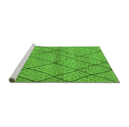 Sideview of Machine Washable Oriental Green Industrial Area Rugs, wshurb727grn