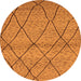 Round Oriental Orange Industrial Rug, urb727org